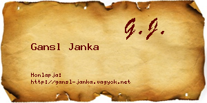 Gansl Janka névjegykártya